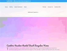 Tablet Screenshot of cambriabeachbungalow.com